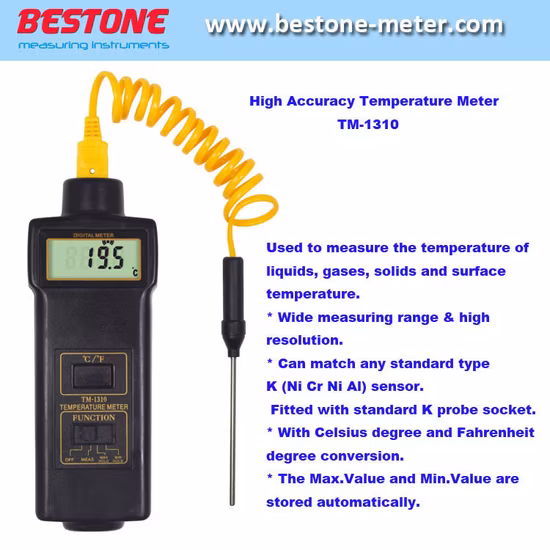 Цифровой термометр, тестер температуры жидкостей, газов, твердых веществ